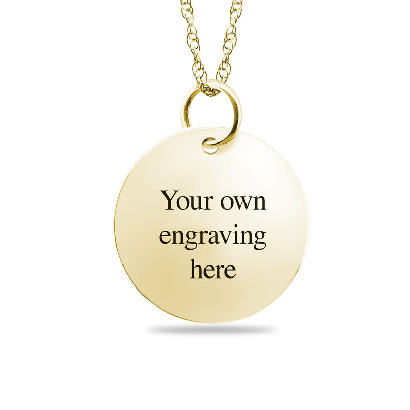 Round Pendant with Heart Fingerprint Design in 10k Yellow Gold image number null